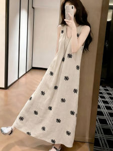 SHAXU | Elegant Sleeveless V-neck A-line Long Slimming Summer Dress