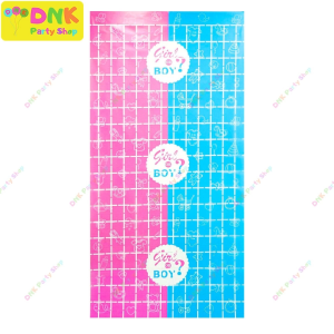 Boy or Girl Gender Reveal Foil Square Curtain Wall Backdrop 1 by 2 Meters Party DIY Decor Wall Tiles Baby Shower