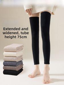 Thickened Woolen Womens Over-Knee Long Tube Socks Autumn Winter Warm Fleece Leggings Anti-Slip High Tube Socks for Women