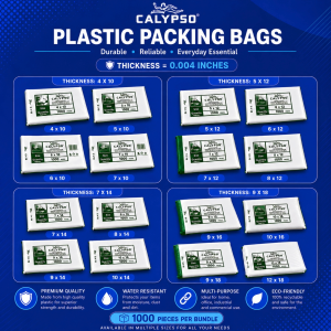 Calypso Clear PP Plastic Bags – Ideal for Repacking Available in Various Sizes [1000 Pcs]