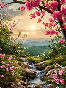 HUACAN 11CT Embroidery Packages Tree Landscape Seaside Cross Stitch Kits Nature Hobbies Creative Diy Needlework