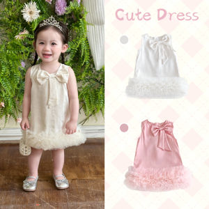 Rolanko Toddler Girls Christmas Gift Sleeveless Princess Dress with Bow & Tutu Ruffle Hem for kids 1-8 Years