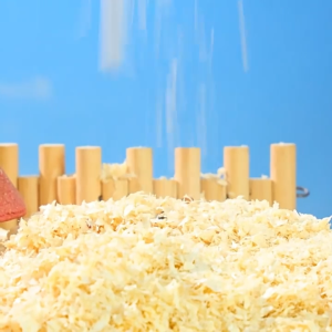 High-quality wood shavings in various flavors natural pet bedding suitable for hamsters rabbits and other small animals.