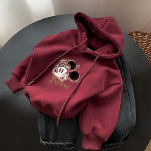 Thickened Long Sleeve Hoodie Sweatshirt for Girls And Boys Spring Autumn Winter Casual Cotton Print Warm Clothing