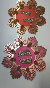 Traditional Kundan Lakshmi Charan Lakshmi Legs Pagliya Lakshmi Feet | Diwali & Home Decor | Festive Decor (Size - 6 inches | Pack of 1 pc)