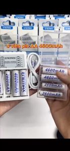 Bộ pin sạc :1 Sạc + 8 Pin AAA 2600mAh Sạc Nhanh EnemaxSạc pin tái sử dụng An Toàn Tiết Kiệm Tự Ngắt có báo%pin...