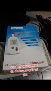 Máy Đo Đường Huyết Sinocare Safe Accu Gồm 50 Que Và 50 Kim chọn đơn vị Mg hoặc Mmol