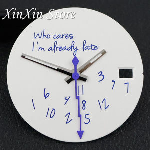 Blue Who Cares Lts Already Late Watch Dial 28.5mm Modified NH35 Watch Dial With Lightning Second Hands For NH35 4R35 Movement