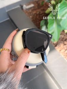 GENTLE FAWN Kacamata Sunglasses Hitam Polarized Foldable Tr90 Style Kotak Wanita Bisa Lipat Elegant Keren 7531