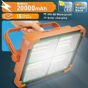 Camping Lantern Led Light Solar Rechargeable Magnetic Power Bank Cob Work Lamp Tent Hiking Brownout