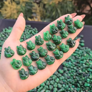 Q1694 Charm hồ ly Ngọc Cẩm Thạch Sơn Thủy sẵn lỗ 2li xâu vòng dây cáp mix vòng tay handmade chuẩn thiên nhiên hàng A bóng lộn luôn - đa - Phong Thủy TUDO