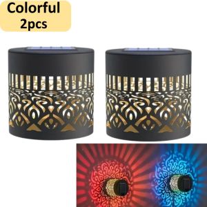 Color Changing Solar Mandala Wall Light Outdoor Garden Decorative Lantern Waterproof for Patio Fence Yard Pathway