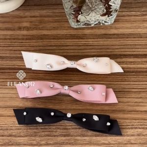 Kẹp tóc nữ Eleanor Accessories hình nơ kẹp tóc mái đính đá phụ kiện tóc 8815