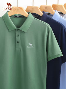 CAMEL | Short Sleeve Polo Shirt Men Summer Ribbed Cotton Turn-down Collar American Business Style