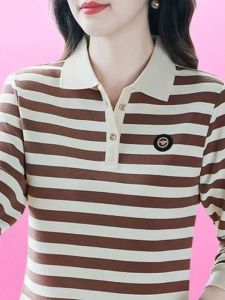 QIAOXIZI | Fashionable Long Sleeve Polo Shirt for Women