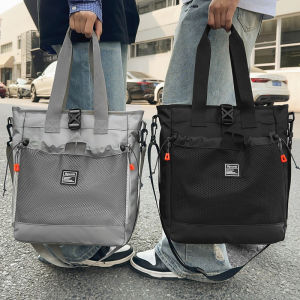 Large Capacity Mens Crossbody Bag School Bag Study Tutoring Handbag Oxford Cloth Material Zipper Closure Leisure Shoulder Bag