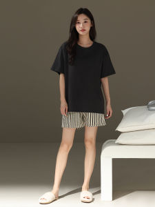 me home wear | Cotton Round Neck Short Sleeve Pajama Set
