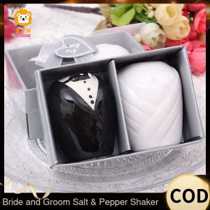【SLN】 Wedding Giveaway Bride and Groom Salt and Pepper Shaker Anniversary Wedding Souvenir Giveaways Favors Unique Wedding Souvenirs