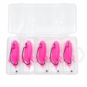 5pcs Floating Soft Frog Lure TPR Weedless Surface Fishing Baits With Offset Hooks For Snakehead Pike Bass Freshwater Angling