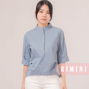RIMINI - Atasan Wanita Kemeja Formal Lengan Pendek Katun Premium Size Jumbo - OliverTop 7033