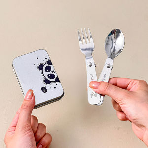 WORTHBUY 3 Cái/bộ Bộ Dao Kéo Gấp Ngoài Trời Bằng Thép Không Gỉ - Muỗng Nĩa Có Hộp Bộ Đồ Ăn Dã Ngoại Cắm Trại Di Động