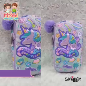 Tempat Pensil Pocket Character / Pencil Case Seleting Motif Unicorn / Tempat Alat Tulis Seleting / Pocket Pencil Case Unicorn Purle