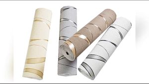 Wallpaper Dinding Ruang Tamu Wave Coklat Mewah 7m s/d 8m Lebar 45cm