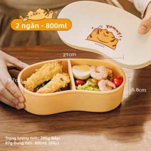 SHUEHO | Hộp Ăn Trưa Silicone Có Thể Sử Dụng Lò Vi Sóng cho Học Sinh