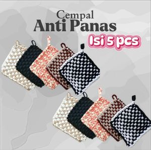 5 Pcs Cempal Anyam Tatakan Anti Panas Pegangan Wajan Panci