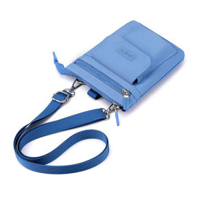 กระเป๋าใส่โทรศัพท์มือถือแบบสะพายข้างขนาดเล็กสไตล์เกาหลีสำหรับผู้หญิง กระเป๋าถือแบบสะพายข้าง Oxford Fabric ทรงสแตนด์อะพ� ซิปปิด