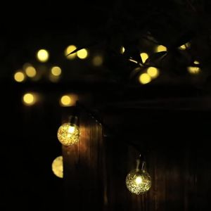 Solar Crystal Globe LED String Lights LED 8 Lighting Modes Fairy Light Christmas Wedding Garland for Garden Party Decor