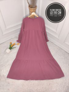 Gamis Flow Dress Rampel Crinkel Airflow Busui Nyaman