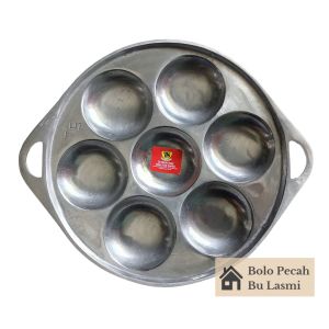 Cetakan Serabi CEPER JUMBO 7 Lubang / Cetakan Kue Kamir Dorayaki Apem Selong / Cetakan Surabi