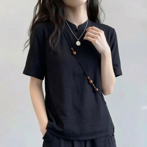 AIYITI | Stand Collar Short Sleeve Big Size Women Shirt