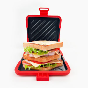 Microwave Sandwich Maker Grilled Cheese Toastie Sandwich Maker 3-in-1 Toastie Panini Press with Dishwasher Safe Design