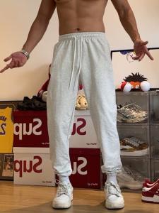 Mens Fitness Pants Cotton Sports Running Training Pants Autumn Training American Trendy Brand Basketball Running Grey Sweatpants
