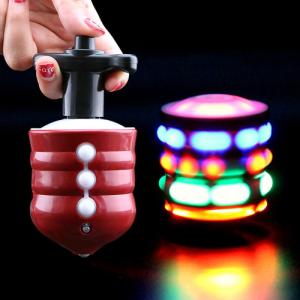 Spinning Top Colorful Flash LED Light Laser Music Gyroscope Childrens Wood Luminous Hand Spiner Classic Toys Kid Christmas Gift