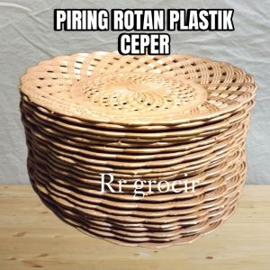 Piring anyam plastik rotan ceper