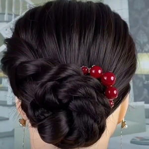 Elegant Pearl Back Hair Comb Womens Vintage Hairpin Hair Accessories Hair Clip Simple Style Traditional Chinese Headdress