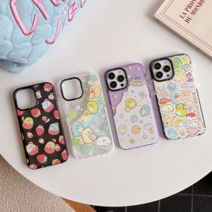 Cartoon Lovely Sumikko Gurashi Mobile Phone Case For iPhone 16 Pro Max 15 Pro Max 14 Pro Max Plus Soft Silicone Phone Back Cover for iPhone 11 12 13 Pro Max 7 8 Plus X XR XS Max Back Shell