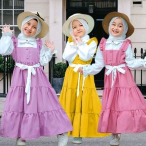 gamis lyvia anak 3-8tahun/gamis anak  muslimah/korean style dress