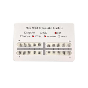 PIORPOY 20Pcs/Pack Dental Orthodontic Brackets Metal Braces For Teeth Mini Metal Standard Roth MBT Slot 0.022 Hooks 345 ﻿