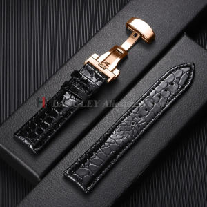 12/14/16/18/19/20/22mm Crocodile Pattern Design Leather Watchbands Automatic Buckle Men Women Business Watch Band Watch Straps