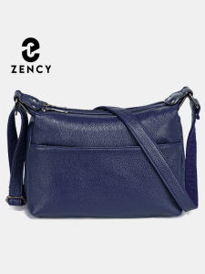 Túi Đeo Vai Nữ Bằng Da Thật Của Zency Màu Xanh Đậm Túi Đeo Chéo Nữ Thanh Lịch Có Bốn Túi Có Khóa Kéo Túi Xách Bằng Da Bò Mềm