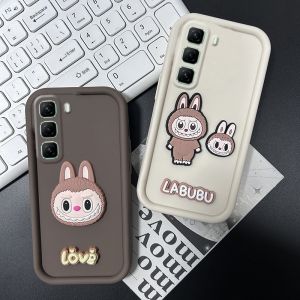 Casing Infinix Hot 60i Infinix Hot 60 Pro+ Plus 5G 4G Phone Case New Design Cute Cartoon 3D Labubu Doll Silicone Shockproof Lens Protection Soft Cover 2025