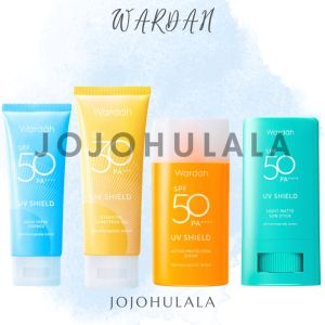 Wardah UV Shield Sunscreen Gel SPF30 40ml Active Protection Serum 35ml Aqua Fresh Essence 30ml