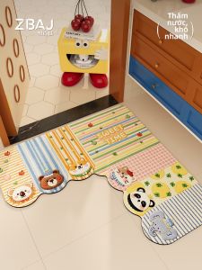 ZHIBAIJIA | Thảm Tắm Chống Trượt Thấm Nước Phong Cách Dopamine