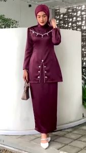 Oneset Fayra Baju Kurung Melayu Malaysia Setelan Wanita Baju Kondangan Kekinian Full Payet
