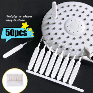50/10 Pcs Bathroom Shower Head Cleaning Brush White Brush Pore Gap Anti-clogging Nylon For Kitchen Toilet Phone Hole Clean Brushes 花洒刷