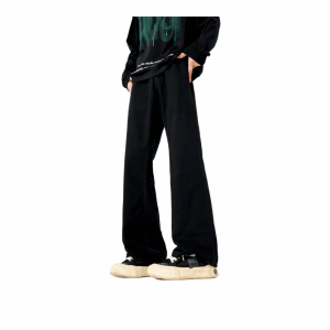 Cleanfit American Retro Washed Wide Leg Straight Cut Jeans Micro Flared Denim Pants Youthful Style Casual Loose Fit Jeans